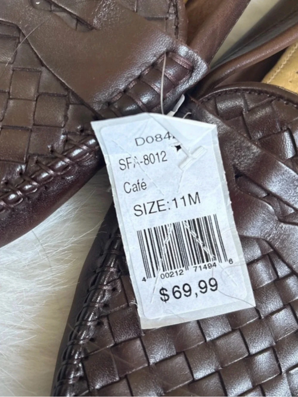 Saks Fifth Avenue Dark Brown Woven Leather Penny Loafers
